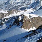 l'anticima dalla vetta con la crestina da percorrere