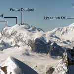 verso sud dallo strahlhorn alla roccia nera