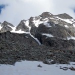 ubicazione del bivacco con dietro la gran becca blanchen