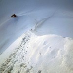 in salita all'inizio della cresta