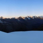 alba in valsavarenche,in fondo il bianco