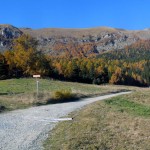 partenza con le due cime sullo sfondo