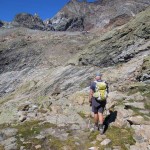 verso la cengia con sopra il rifugio