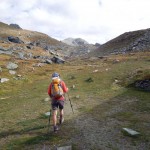 partenza dal rifugio con in fondo il monte croce