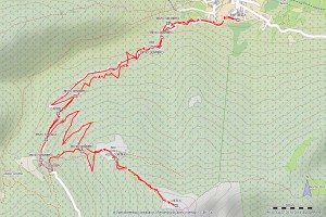 la cima mappa itinerario
