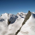 da destra il rimplifschorn e lo strahlhorn