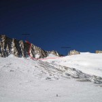 couloir chevalier dal ghiacciaio d'argentiere