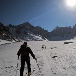 inizio della salita con in fondo il mont dolent
