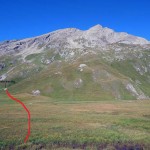 nel pianoro verso il masso dove inizia la traccia