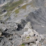 discesa dalla biforcazione della cresta