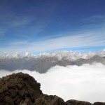 monte rosa tra le nuvole