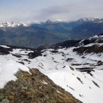 conca di aosta e sulla destra l'itinerario di salita